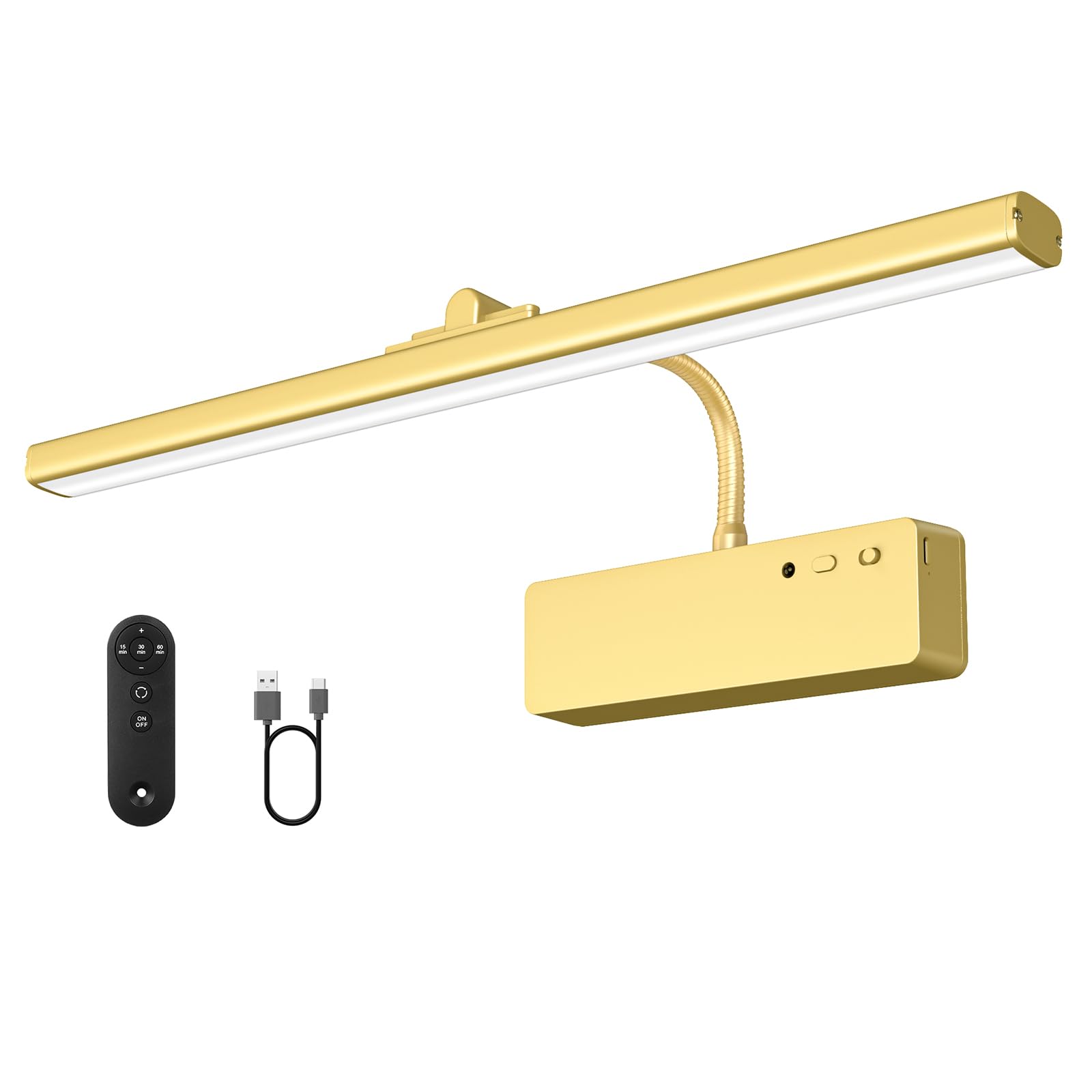 Picture Light, 15.35inch Wireless Picture Lights for Wall Rechargeable, 5400mAh Battery Wall Light with Remote, 3 Color Art Ligh