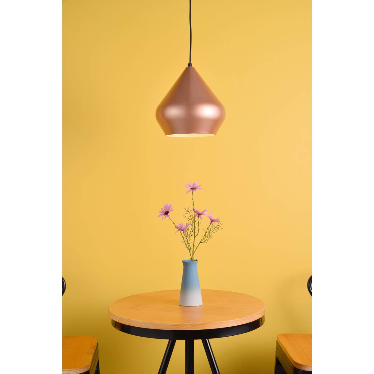 LIVING DISTRICT Axiom 1 Light Pendant, Aluminum, Honey Gold, Model LD2401HG