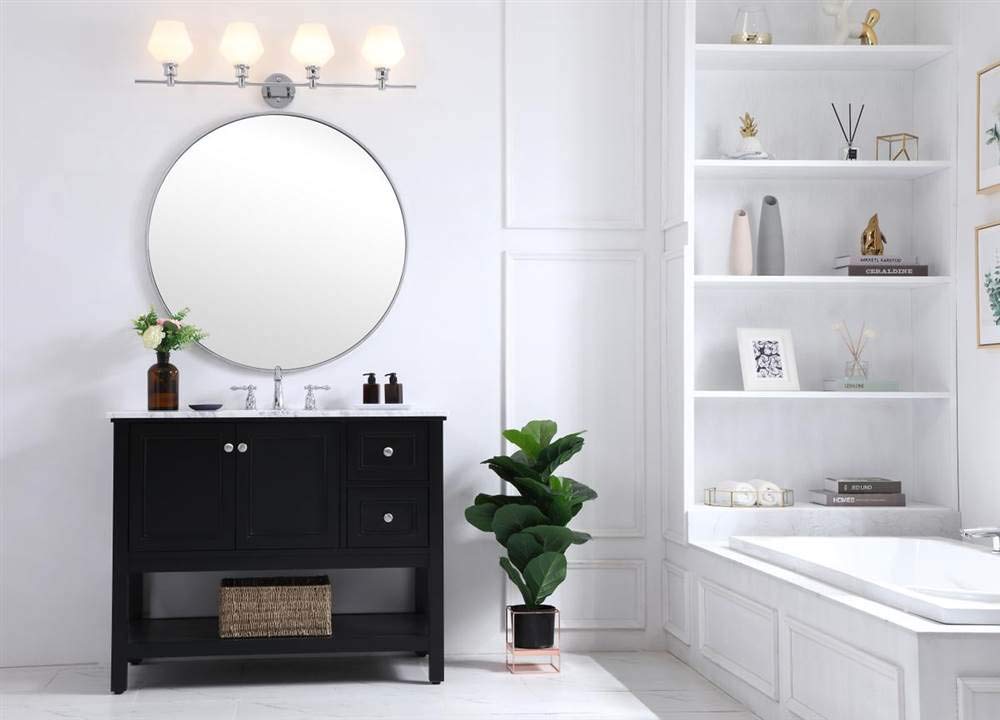 Living District 4-Light Industrial Wall Sconce, Chrome & Frosted White Glass, Model LD2321C, Mid-Century Modern Design
