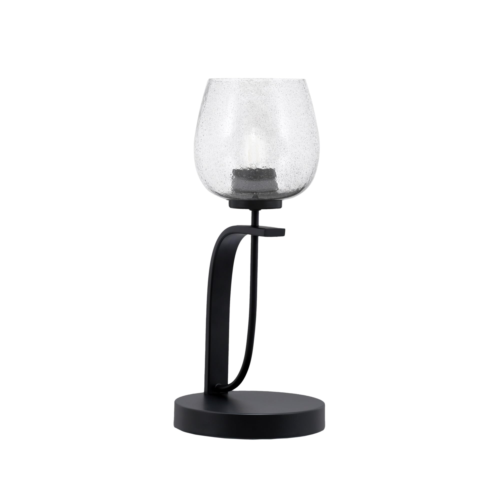 Cavella 1 Light Accent Lamp Shown in Matte Black Finish with 6" Smoke Bubble Glass