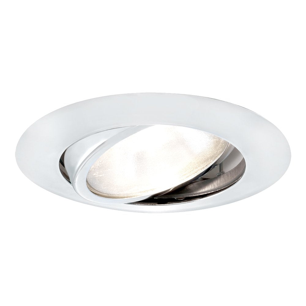 Jesco Lighting Tm604Wh 6-Inch Aperture Line Voltage Trim Recessed Light, Adjustable Gimbal Ring, White Finish