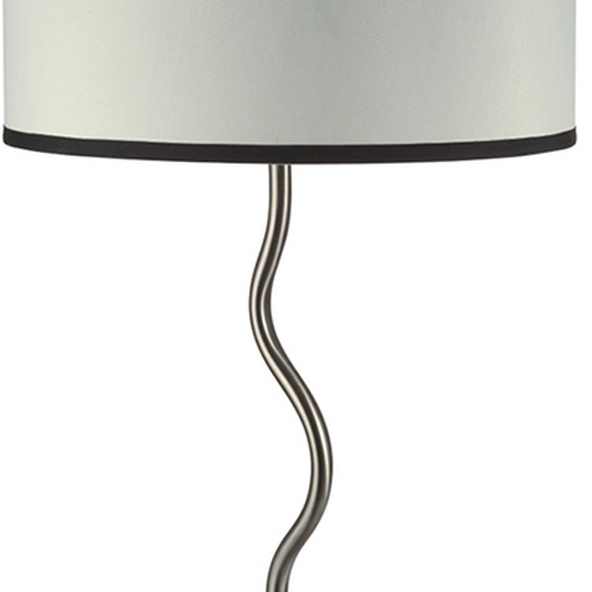 Benzara Bm240916 Table Lamp With Curved Tubular Body & Round Base, Silver
