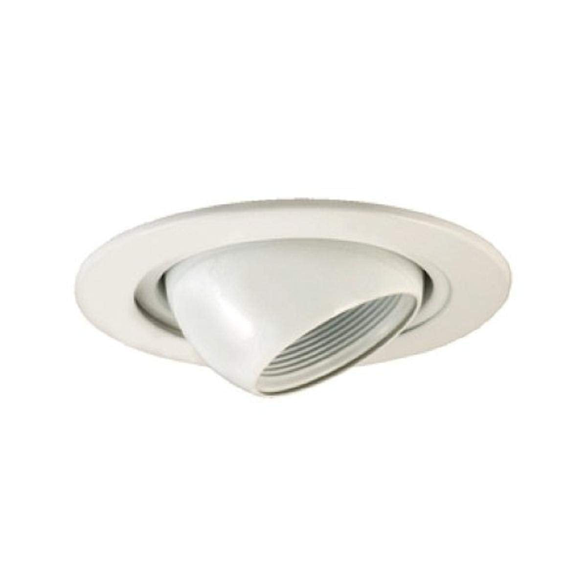 Jesco Lighting Tm205Wh 2-Inch Aperture Line Voltage Trim Recessed Light, Adjustable Eyeball, White Finish