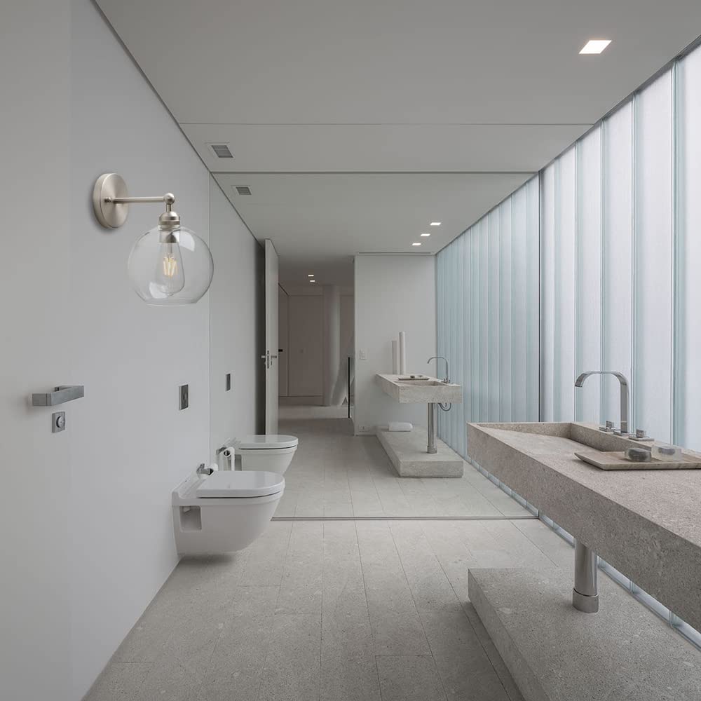 Yosoan Brass Boho Vanity Bathroom Wall Sconce, 1-Light Indoor Hardwired Wall Mounted Vintage Industrial Fixture Lights With Doub