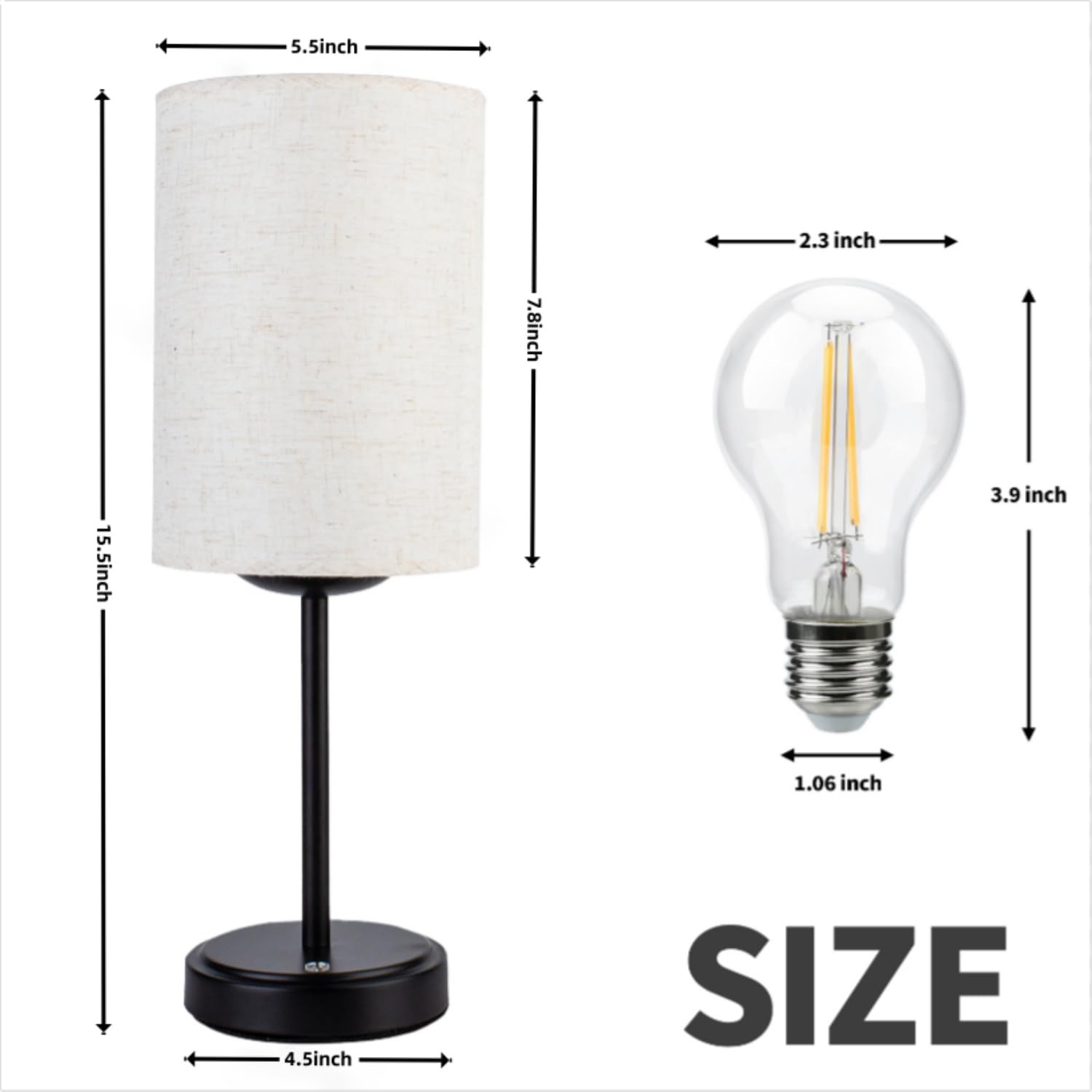 Lhyuetong Portable Led Desk Lamp, Cordless Bedside Touch Night Light, Built-In Rechargeable Battery, 3-Level Brightness Adjustme