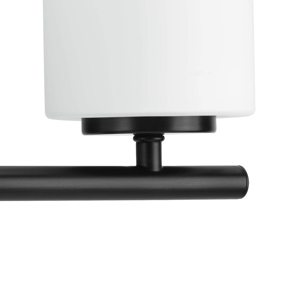 Progress Lighting Replay Collection 2-Light Bath Vanity Light, Etched Glass, Textured Black, Model P2158-31