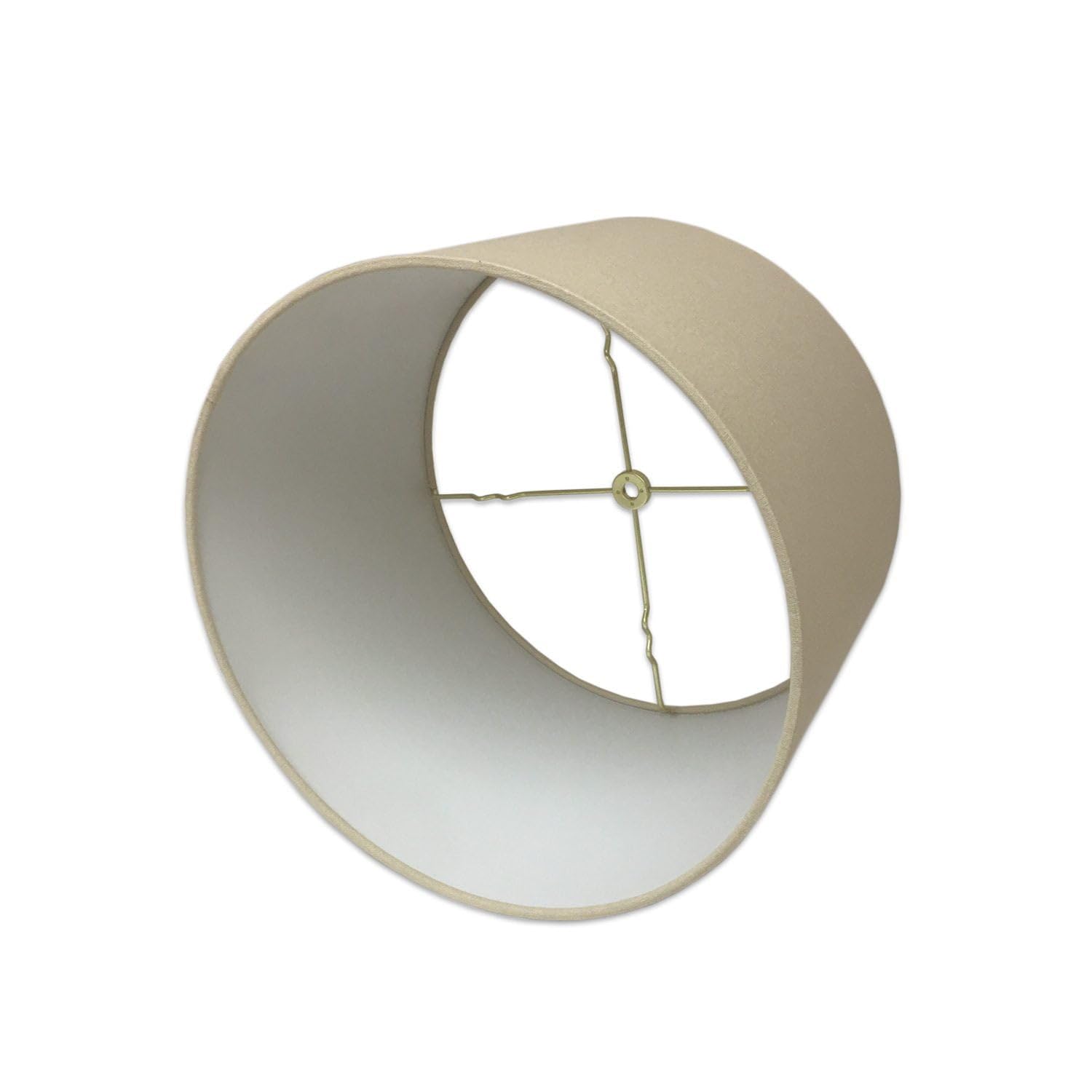 Royal Designs Shallow Drum Lamp Shade HB-610-12LNBG-2, Linen Beige, 11x12x8.5, 2 Pack, Wood/Cast Iron/Metal/Silk