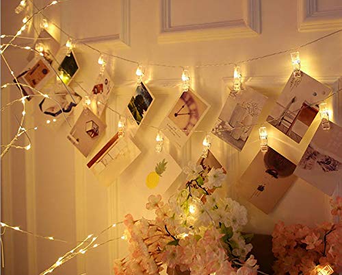 Magnoloran 40 LED Photo Clip String Lights, Remote Operated, 14ft, Warm White, Model PC012-CO-FBA-2