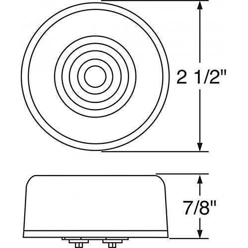 United Pacific Clear Amber Halo Glo 2.5" Round 9 Led Truck Trailer Marker Clearance Light Kit, 37018