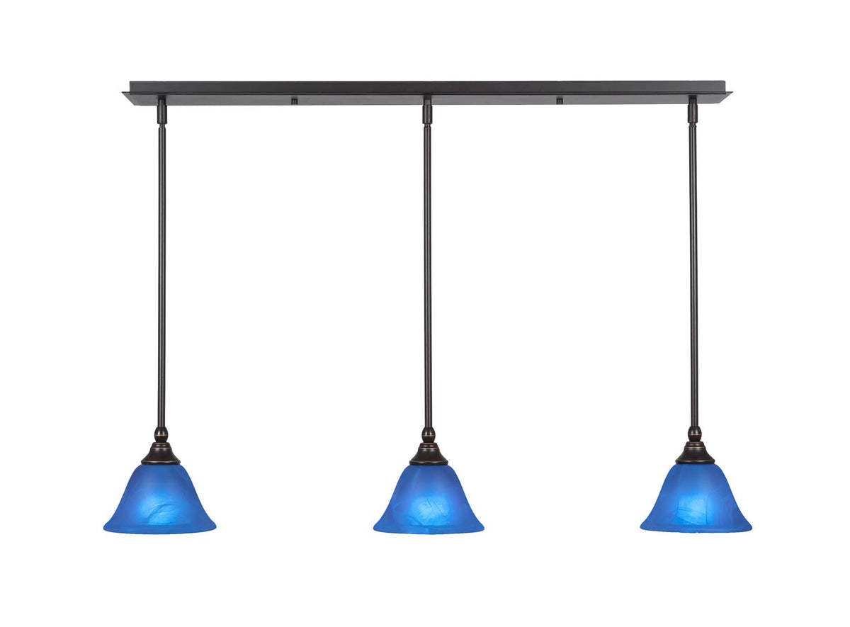 Toltec Lighting 3 Light Linear Pendalier In Dark Granite (36-Dg-4155)