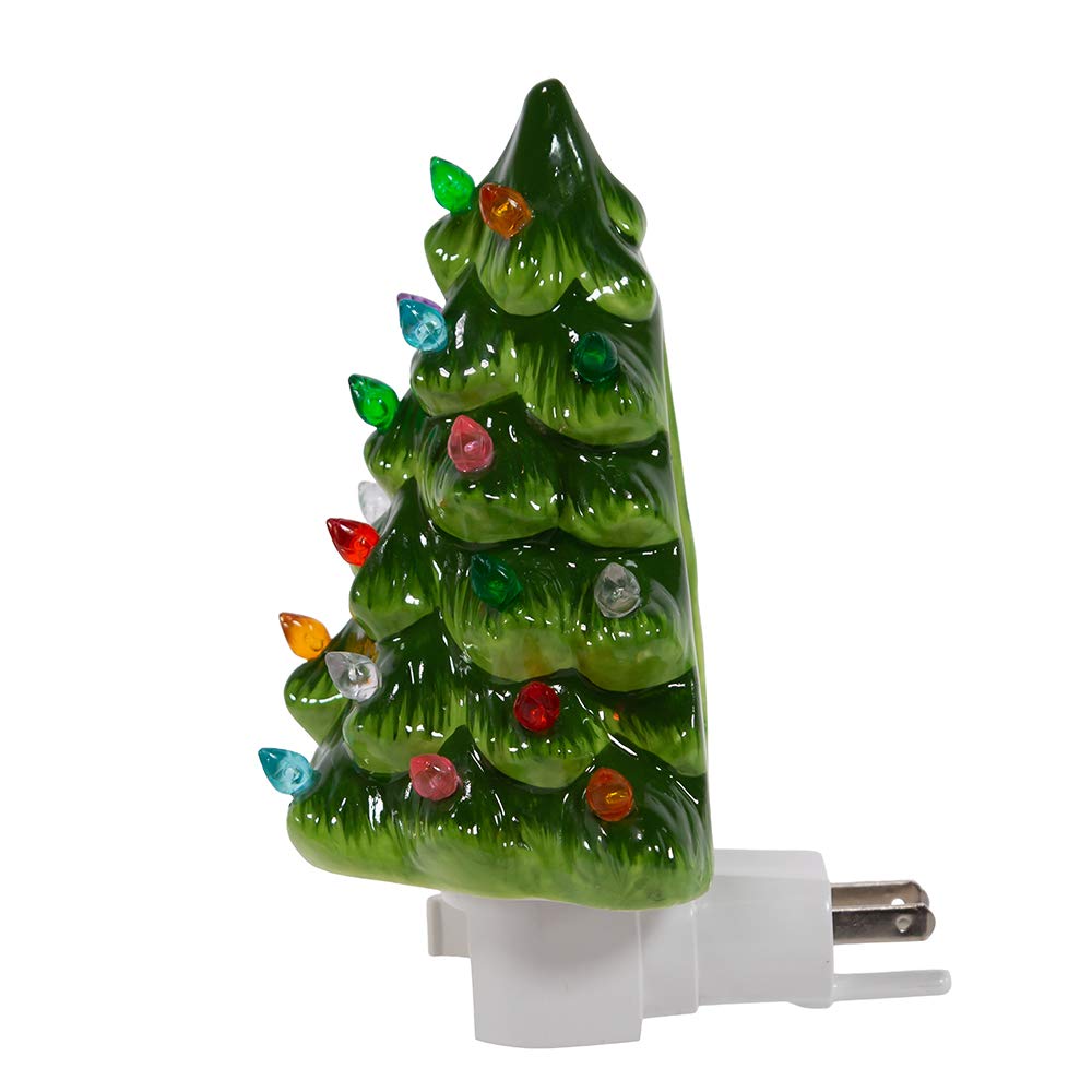 Kurt S. Adler 6-Inch Ceramic Green Tree Night Light