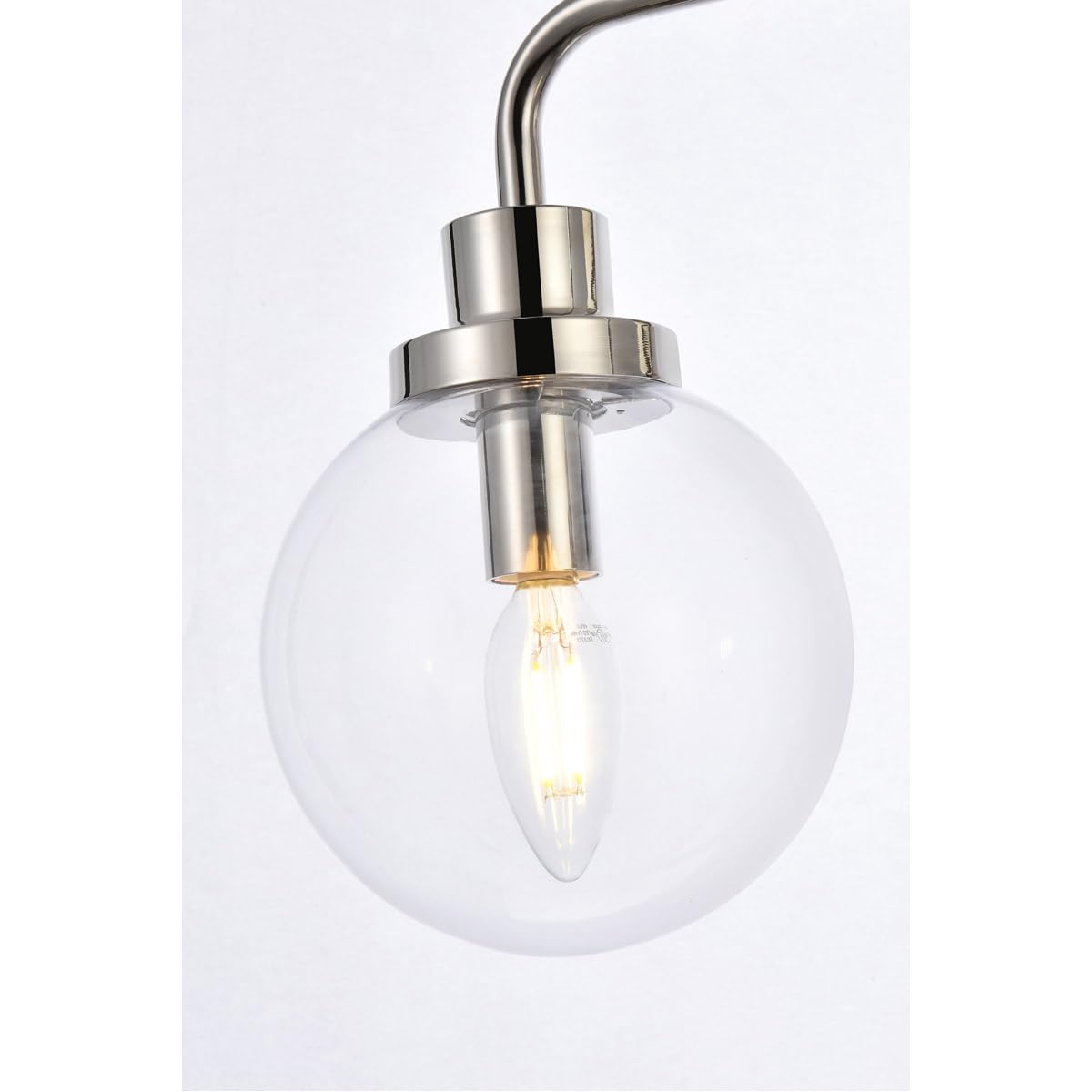 Living District Indoor Modern Home Decorative Bright Ceiling Hanson 4 Lights Bath Sconce in Polished Nickel with Clear Shade