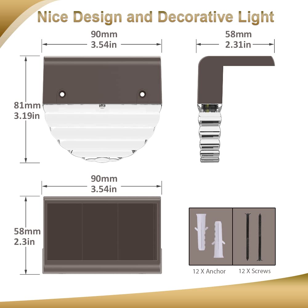 Solar Lights Outdoor, Solar Deck Lights, 6 Pack Solar Fence Step Lights Outdoor Waterproof Led For Outside Patio Stairs Yard Gar