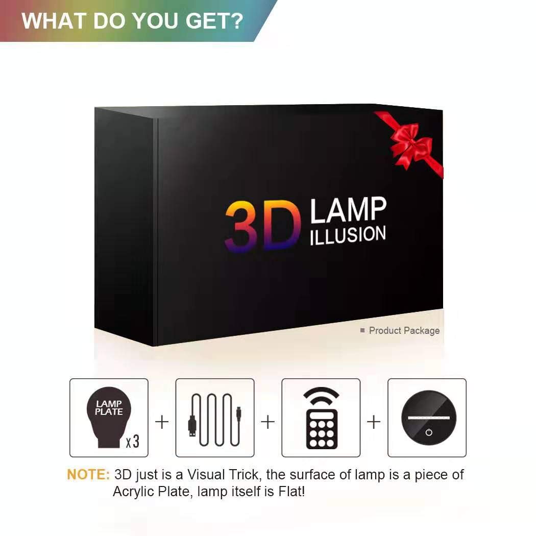 Manco 3D Illusion Star Wars Night Light - 16 Color Change Lamp, Baby Yoda/Darth Vader/Stormtrooper, Multicolors, ABS Material