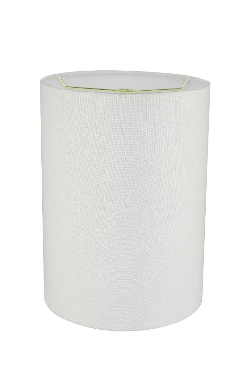 Aspen Creative 31261 Transitional Drum (Cylinder) Shaped Spider Construction Lamp Shade in White Linen  8 wide (8 x 8 x 11)