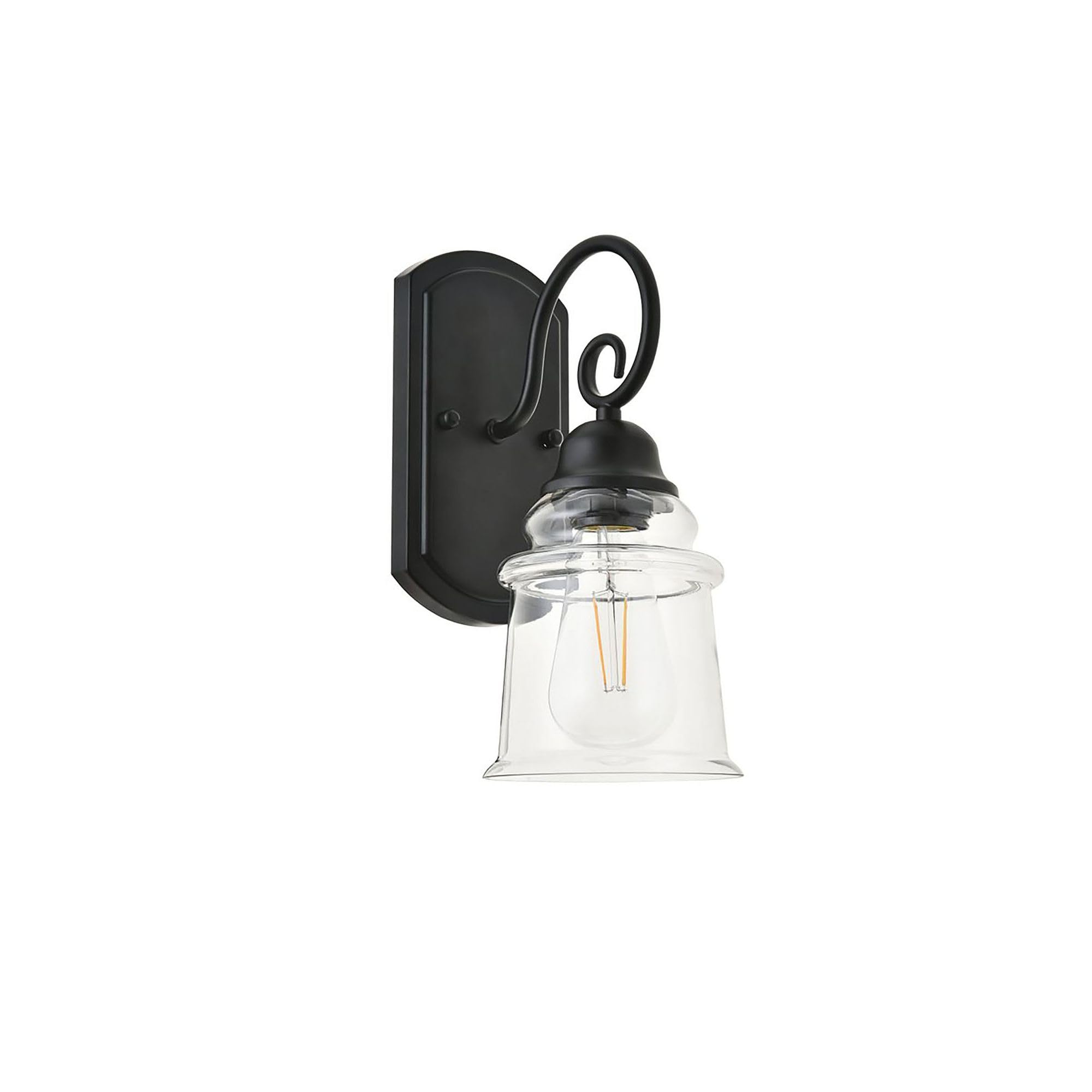 Living District Indoor Modern Home Decorative Bright Ceiling Spire 1 Light Black Wall Sconce