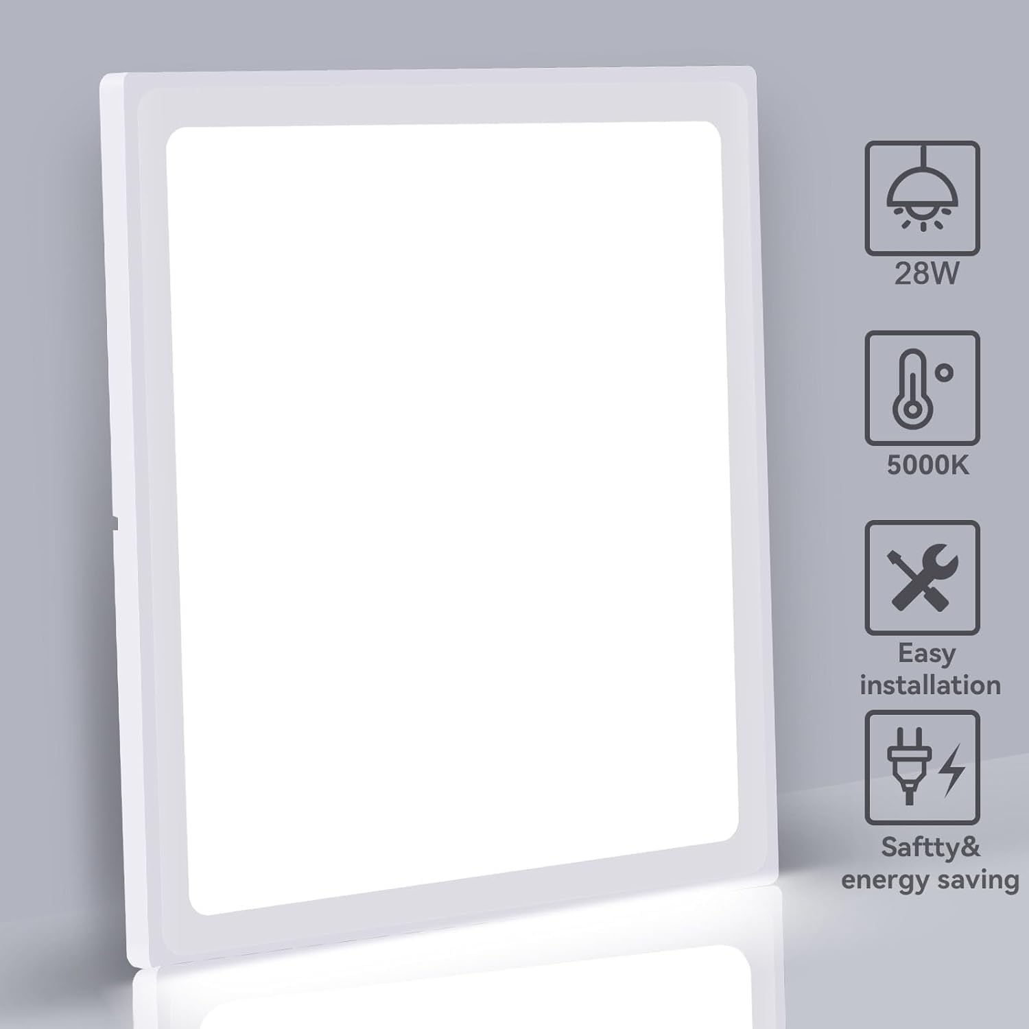 6Pack 12Inch Square White 3200Lm Led Flush Mount Ceiling Light,28W White 6000K Slim Surface Mount Ceiling Light Fixture For Kitc