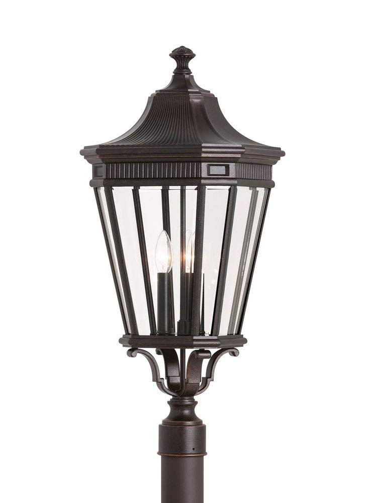 Feiss OL5408GBZ Cotswold Lane Outdoor Post Lighting, Bronze, 3-Light (12W x 28H) 180watts