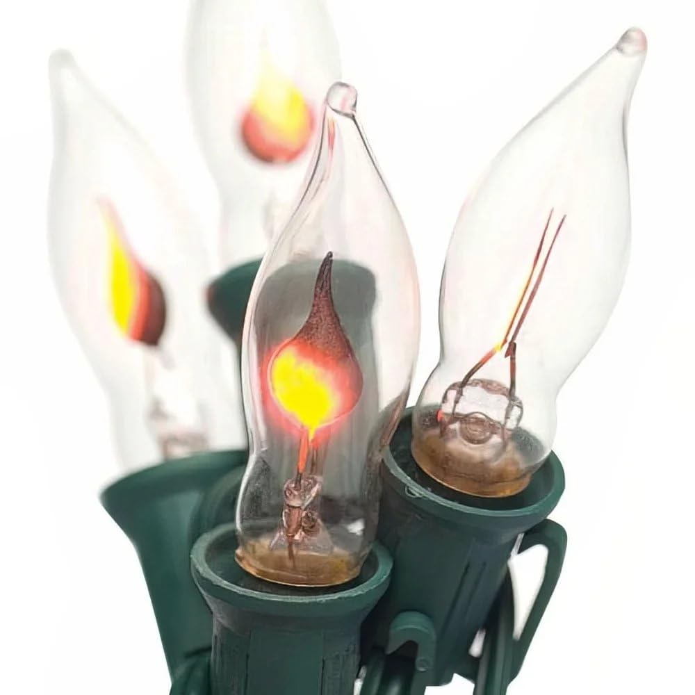 Brite Star Perfect For Christmas & Parties-1 7 Count Flicker Flame Light Set, Clear