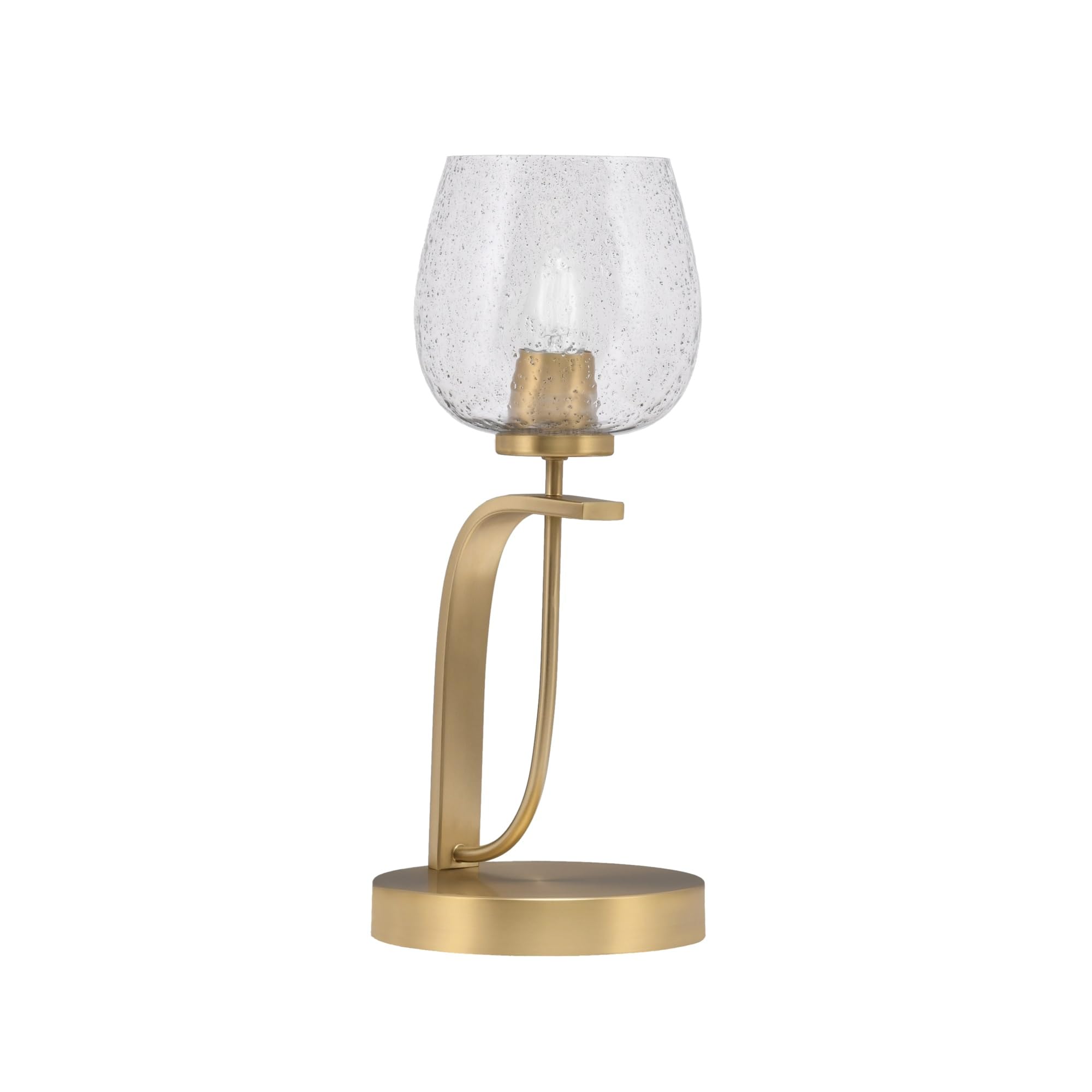 Toltec Lighting Cavella Accent Lamp, New Age Brass Finish, 6" Smoke Bubble Glass