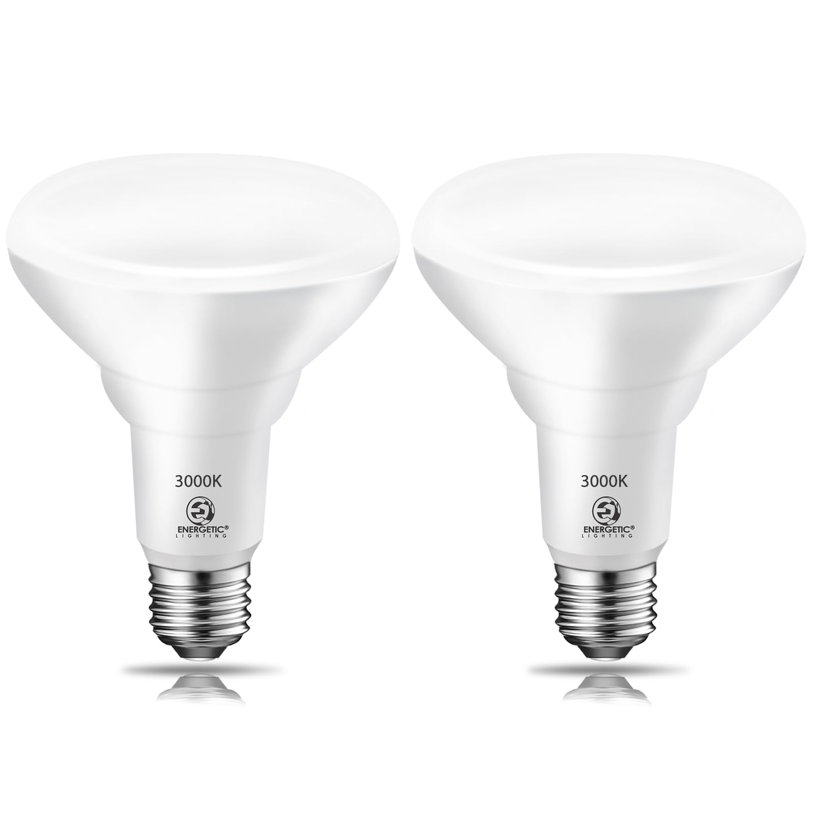 Energetic 2 Pack 75W Br30 Led Recessed Light Bulb, Dimmable, 900 Lumens, Warm White 3000K, E26 Base, Indoor Led Flood Light Bulb