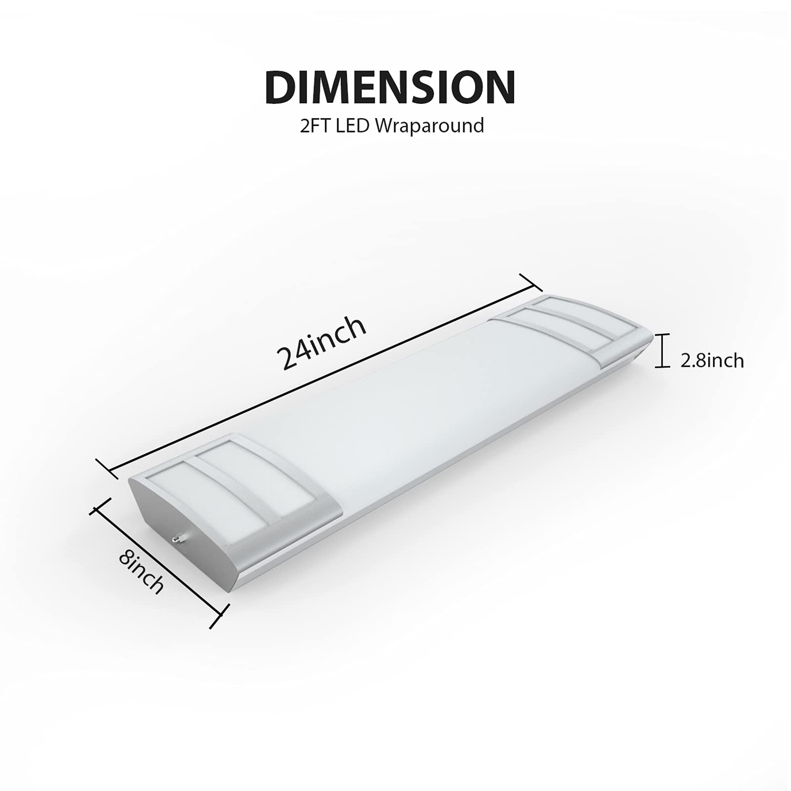 FAITHSAIL 2FT LED Light Fixture 20W, 2200lm, 4000K Neutral White, Metal, 2 Pack