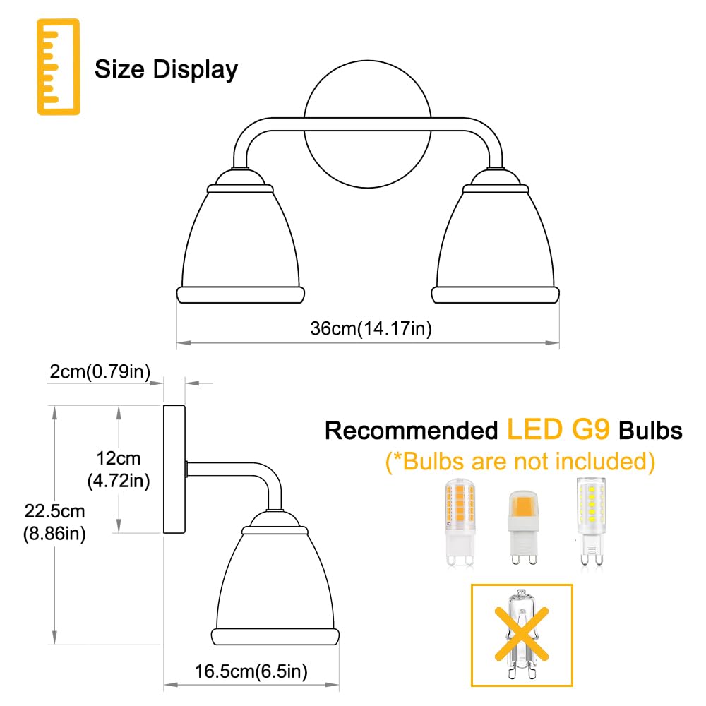 Antique 2 Light Bathroom Light Fixtures, Black And Gold Vanity Lights For Bathroom, Vanity Light Fixture With Clear Glass, Vintage Bathroom Lights Over Mirror, Wall Sconce For Bedroom, Living Room