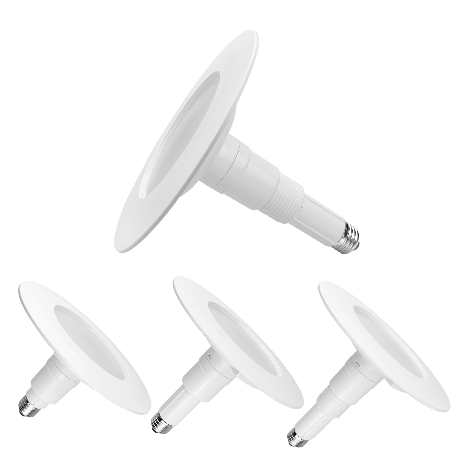Jolux 4-Pack 5/6 LED Can Lights Adjustable Recessed Retrofit Downlight,12W (60W Equiv),3000K WarmWhite, 800 Lumens,Dimmable,E26,