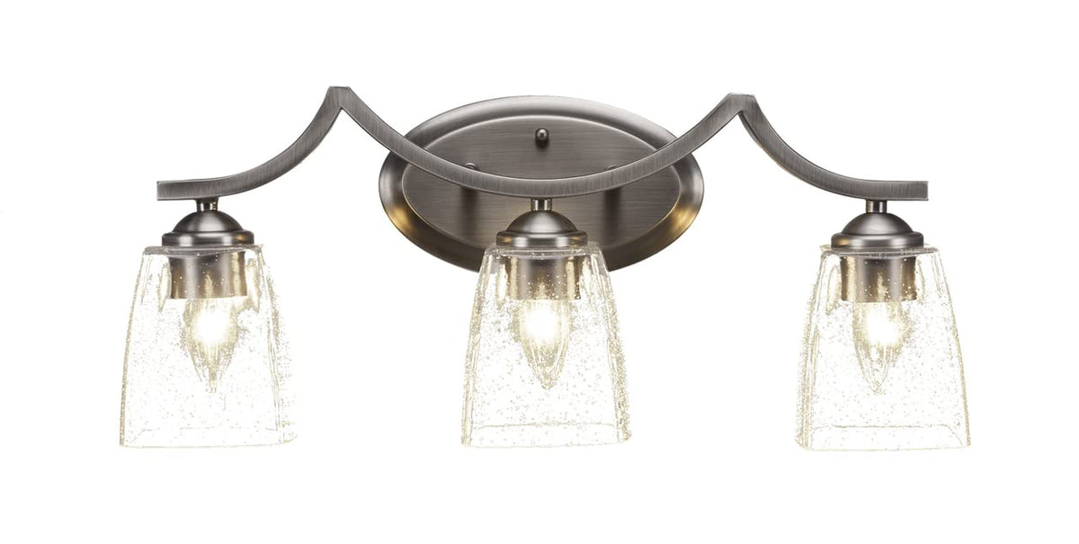 Toltec Lighting 553-Gp-461 Zilo 3 Light Bath Bar With 4.5&quot; Bubble Glass