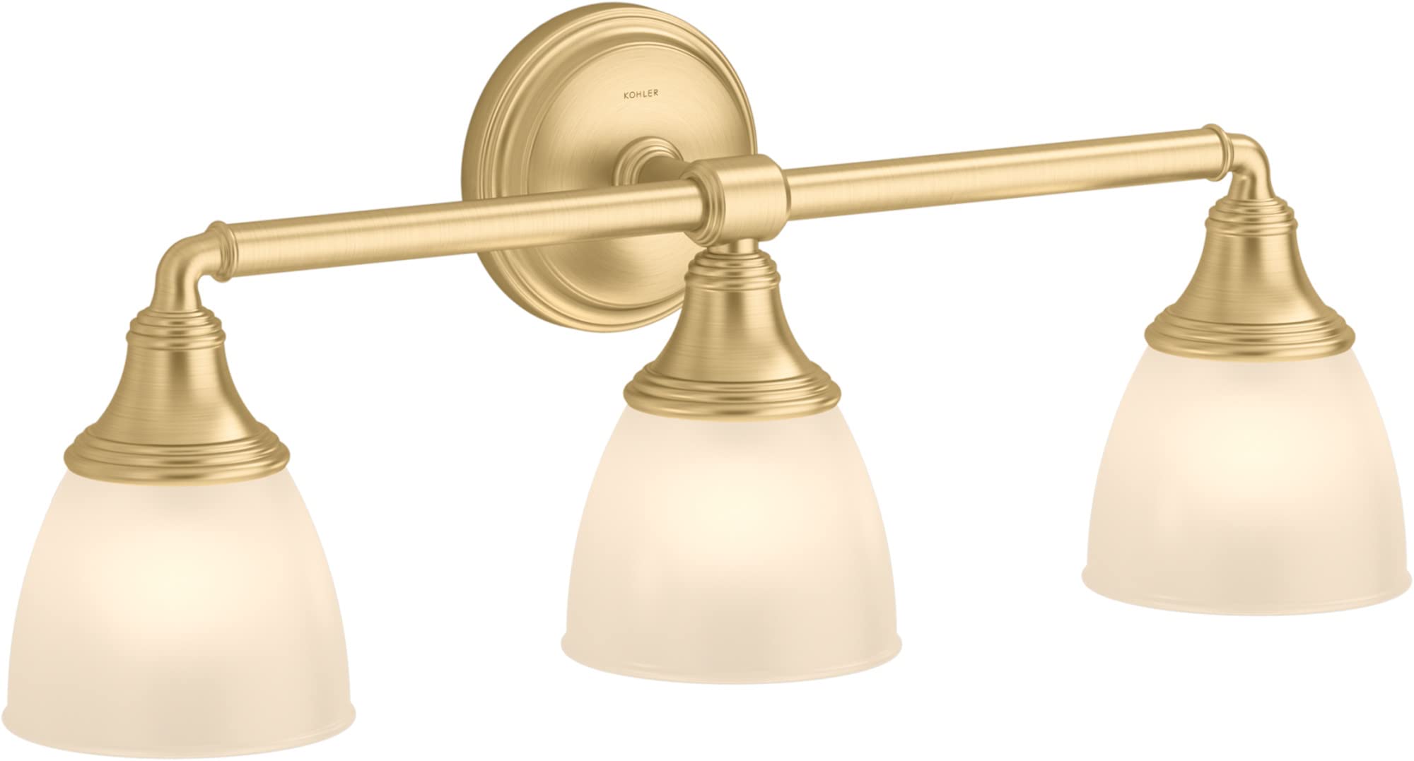 Kohler Devonshire Wall Sconce Lighting Fixture, 3 Light, Brushed Modern Brass, Model 10572-2GL, UL Listed, Up/Down Position