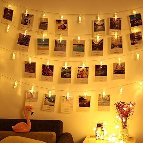 Magnoloran 30 LED Photo Clip Fairy Lights LED Twinkle Lights Starry Lights for Home Halloween Thanksgiving Christmas Party Weddi