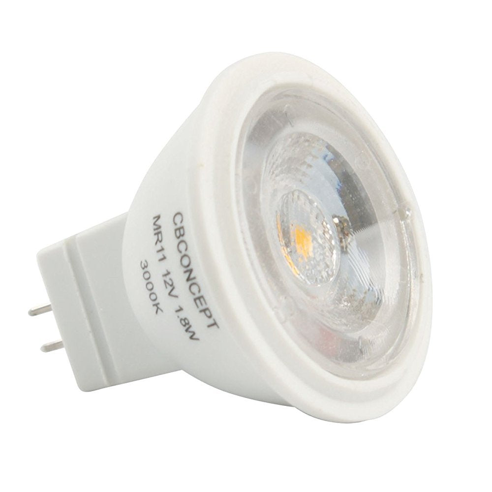 Cbconcept Ul-Listed Mr11 Gu4.0 Led Light Bulbs, 2-Pack, 2 Watt, Dimmable 220 Lumen, Warm White 3000K, 36 Beam Angle, 12 Volt, 20