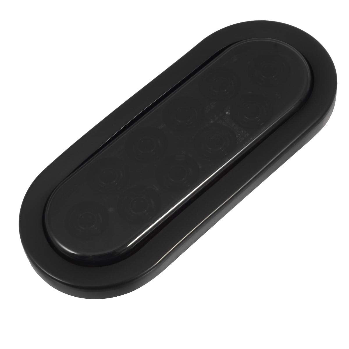 Partsam 2Pcs 6 Inch Oval Red Led Trailer Tail Lights 10 Diodes Smoke Lens Stop Brake Turn Lights Grommet And Pigtails Submersible 12V Sealed For Rv Trucks, 6 Oval Led Tail Lights Smoked