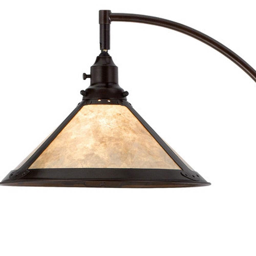 HomeRoots 65 in. Bronze Traditional Floor Lamp with White Empire Shade - Metal Construction