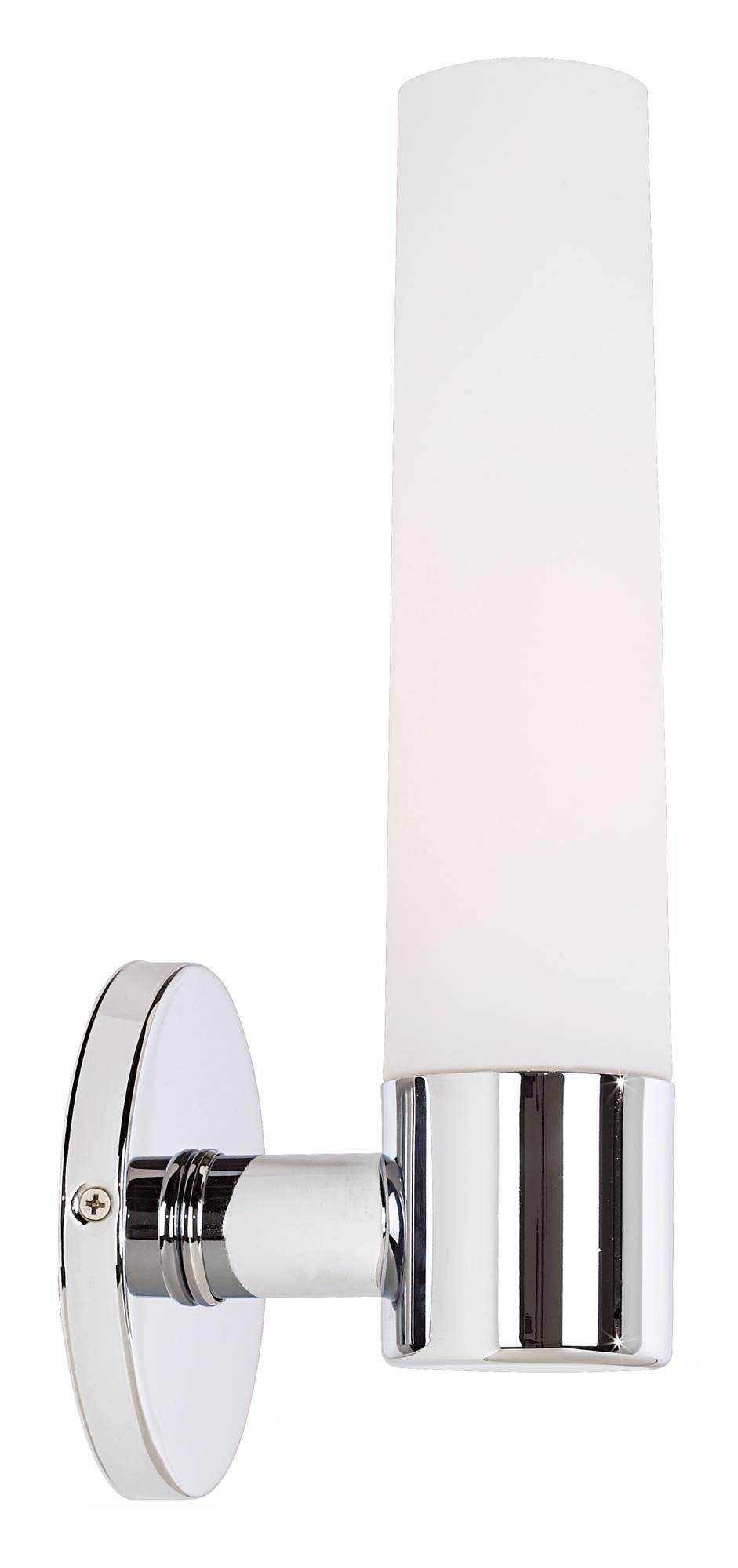 GEORGE KOVACS Saber Wall Sconce, 1-Light, 60W, 12.5-in H x 4.75-in W, Alloy Steel, Chrome, Model P504