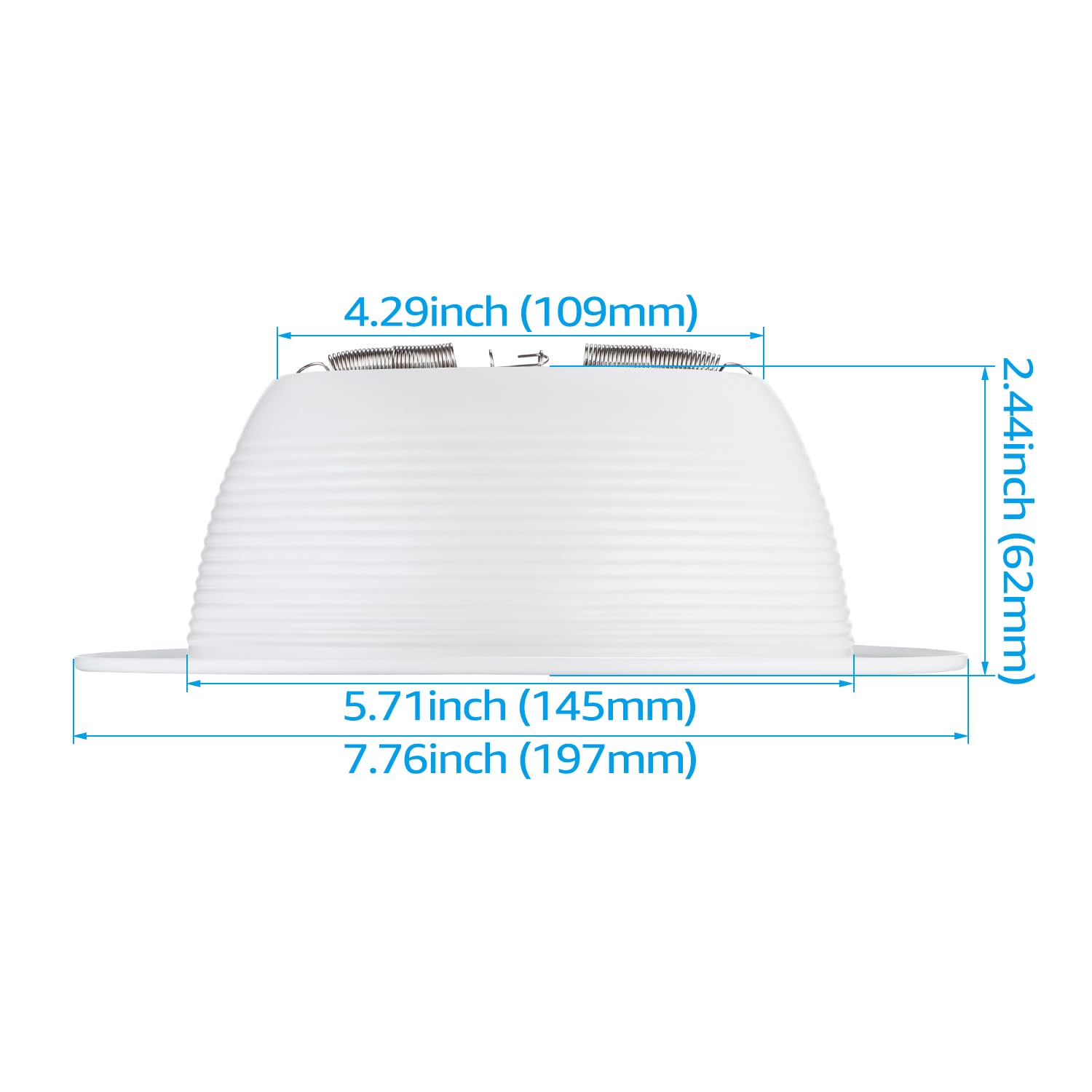 TORCHSTAR 12-Pack 6 Inch White Recessed Light Trim, Full Metal Step Baffle, Fits Halo/Juno Remodel Housing, Model LNRLT-6-12PWHT-IR