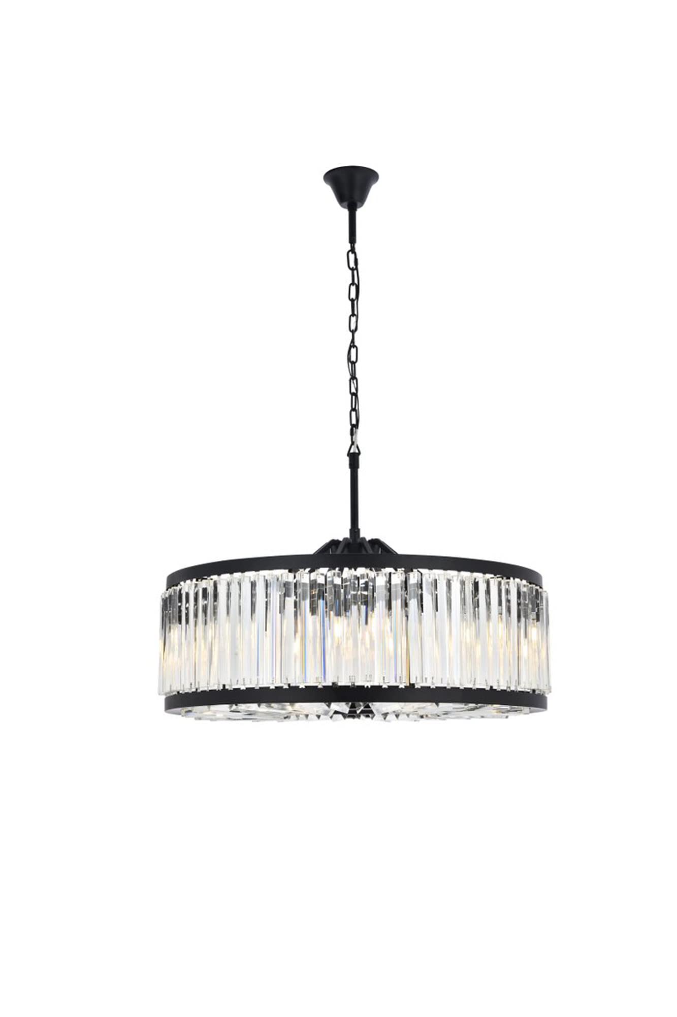 Elegant Lighting Chelsea Collection 1203D35MB/RC 10-Light Pendant Lamp with Royal Cut Crystals, Mocha Brown Finish