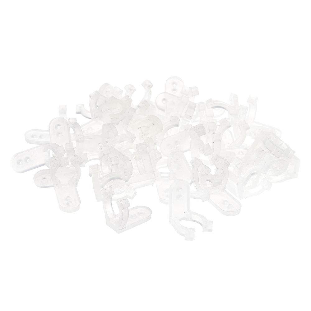Delight 100Pcs Clear Pvc Led Rope Light Mounting Clips - 1/2&quot; 13Mm, Milky Color,