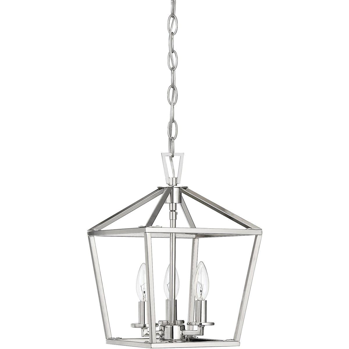 Savoy House Townsend 3-Light Foyer Pendant, Polished Nickel, 10in W x 15in H, Model 3-320-3-109, Metal