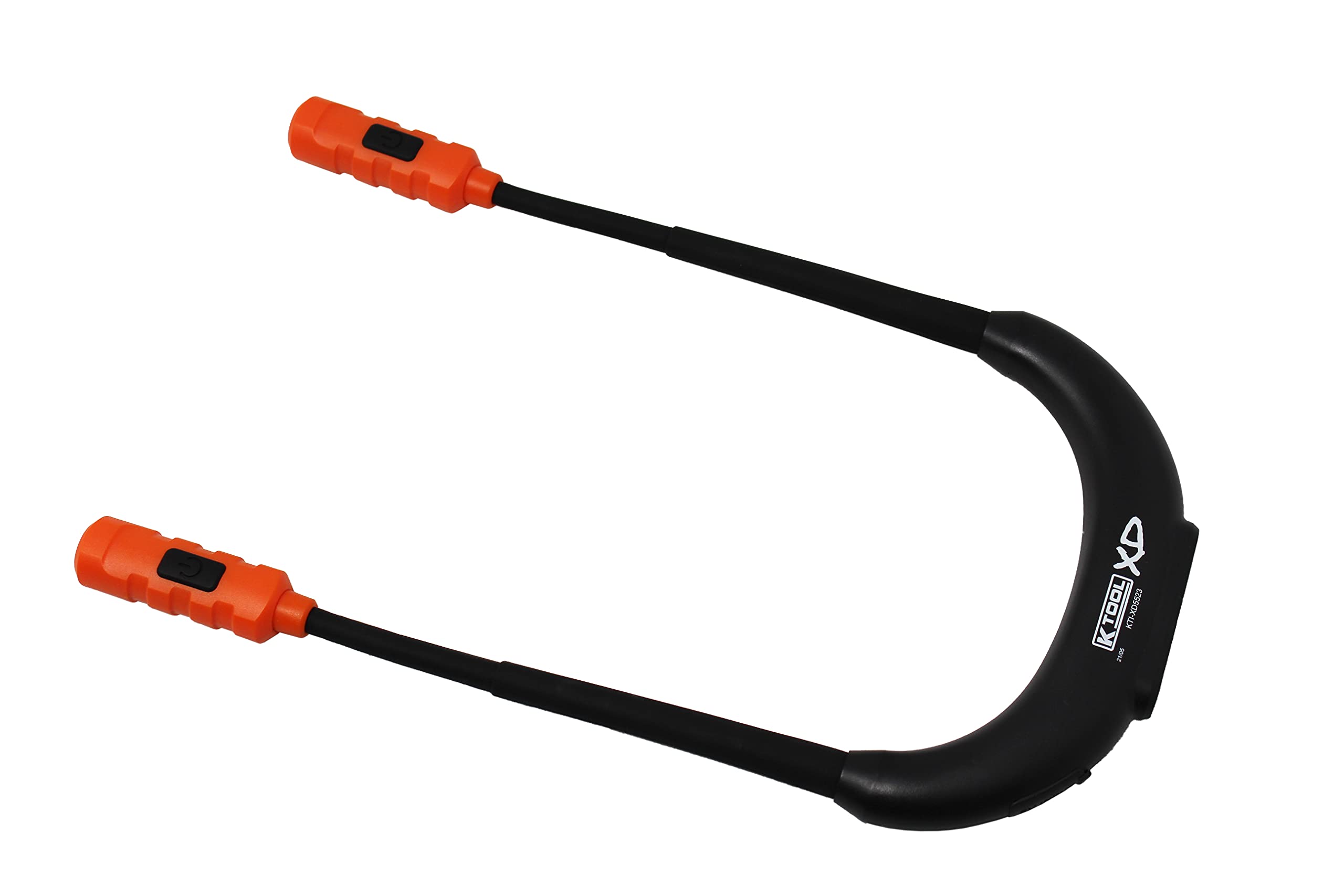 K Tool International Xd5523 Automotive Led Flexible Neck Work Light For Garages, Repair Shops, And Diy, Rechargeable, Dimmable, 150 To 300 Lumens, 3.7V, 2 Light Modes, Ip54 Rating, Orange/Black