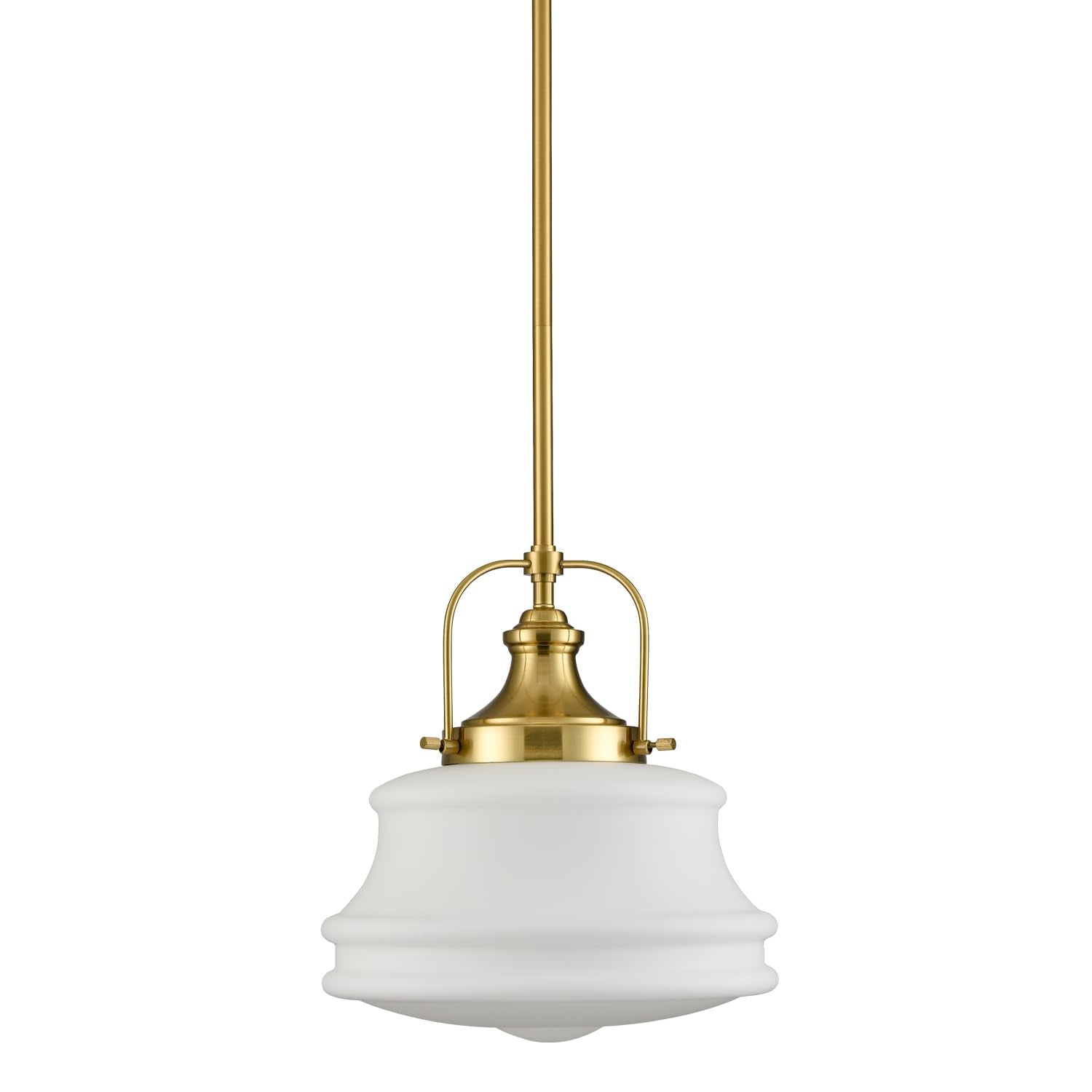 DEYNITE Industrial Pendant Light Fixture, Adjustable Gold Schoolhouse Design, Model B5298DU-J-N