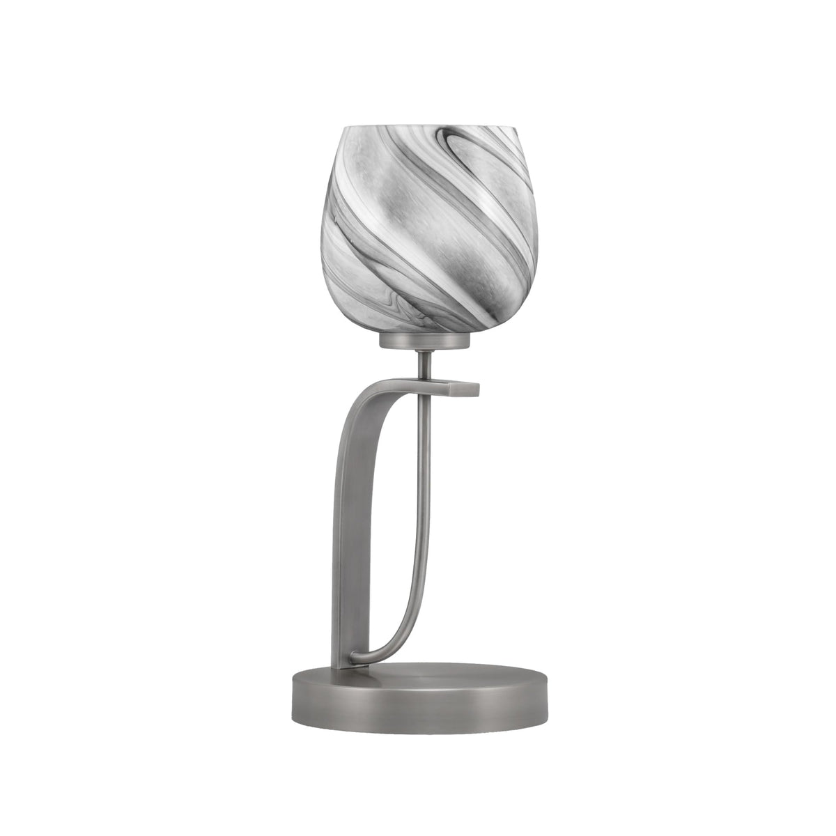 Toltec Lighting Cavella Accent Lamp, Graphite Finish, 6&quot; Onyx Swirl Glass