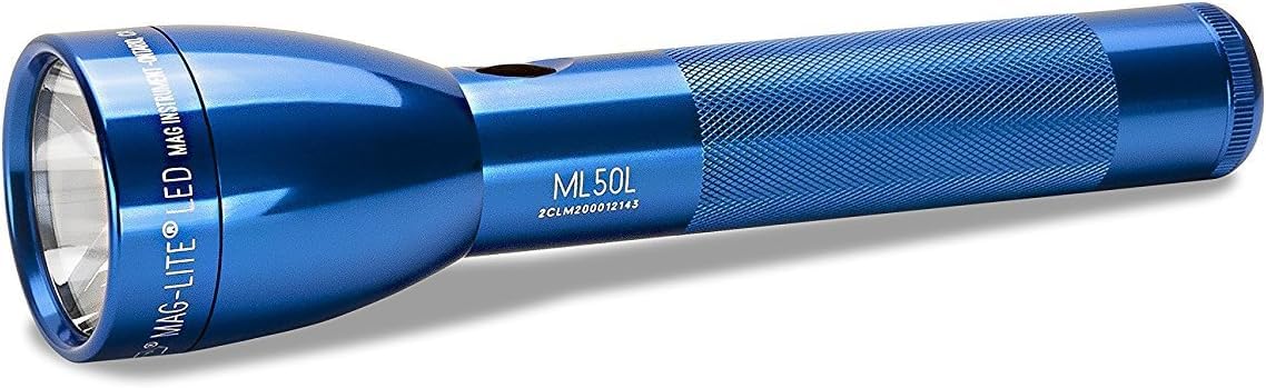 MagLite ML50L 2-Cell C LED Flashlight, Adjustable Beam, High & Low Modes, Water-Resistant - Blue