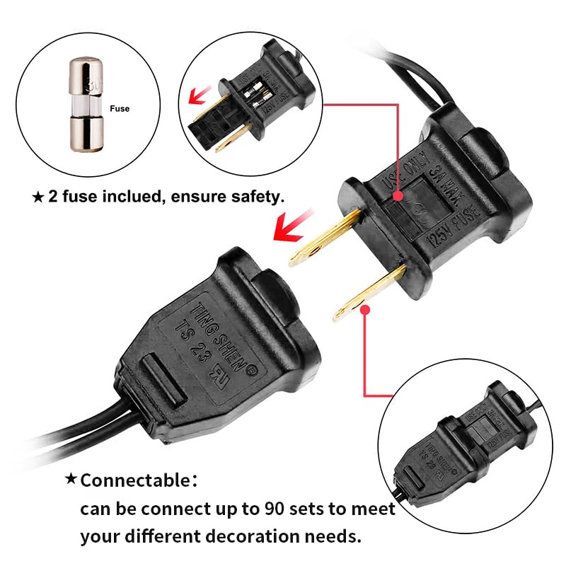 Multi-Sparking Red Christmas Lights (11 Feet, 35 Count) - Mini Red Christmas Tree Lights White Wire, Led Christmas Lights For Valentines Day Outdoor Christmas Decorations