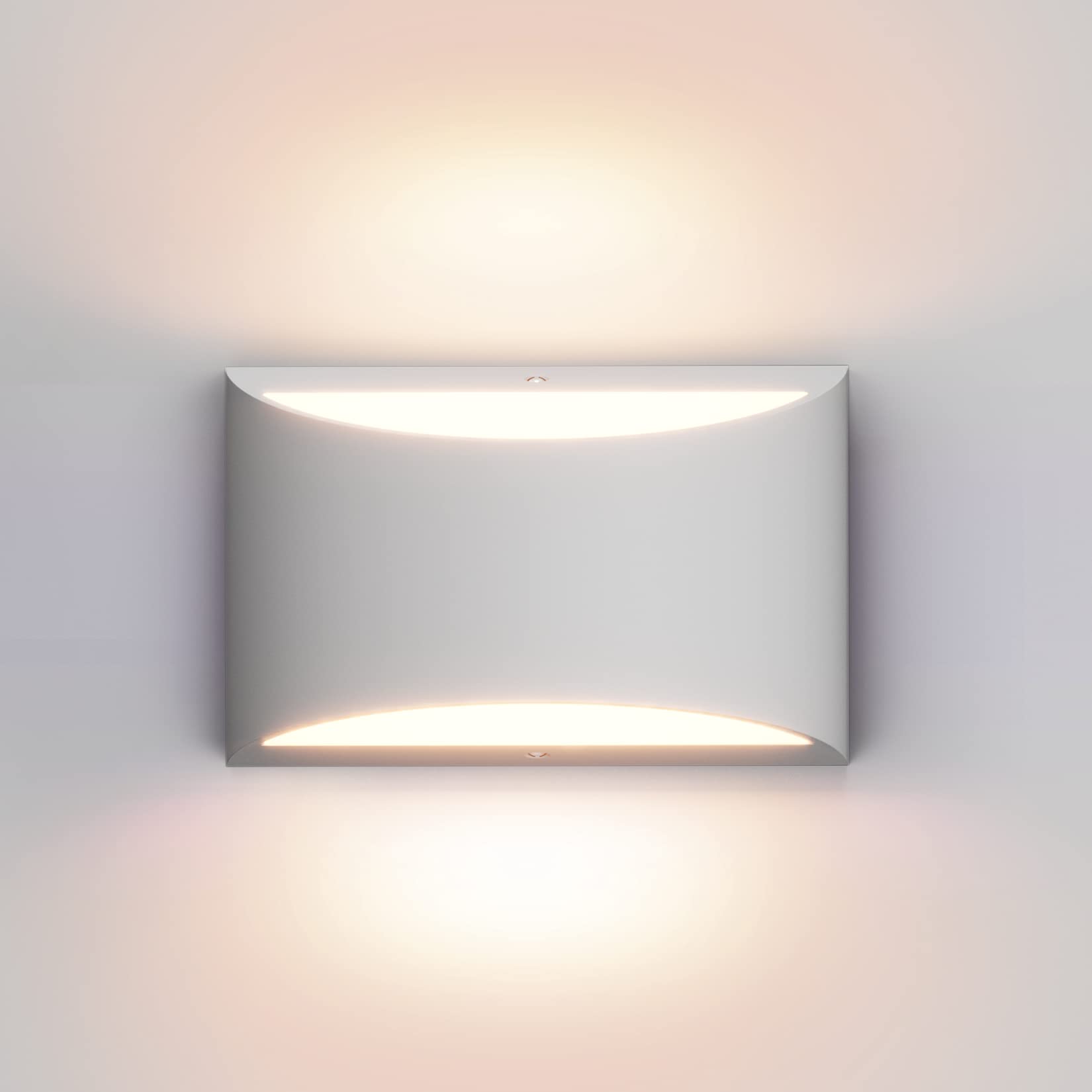 Aipsun Aluminum LED Wall Sconce, Warm White 3000K, Hardwired Up/Down, 1 Pack, Model 9206-3000K-White