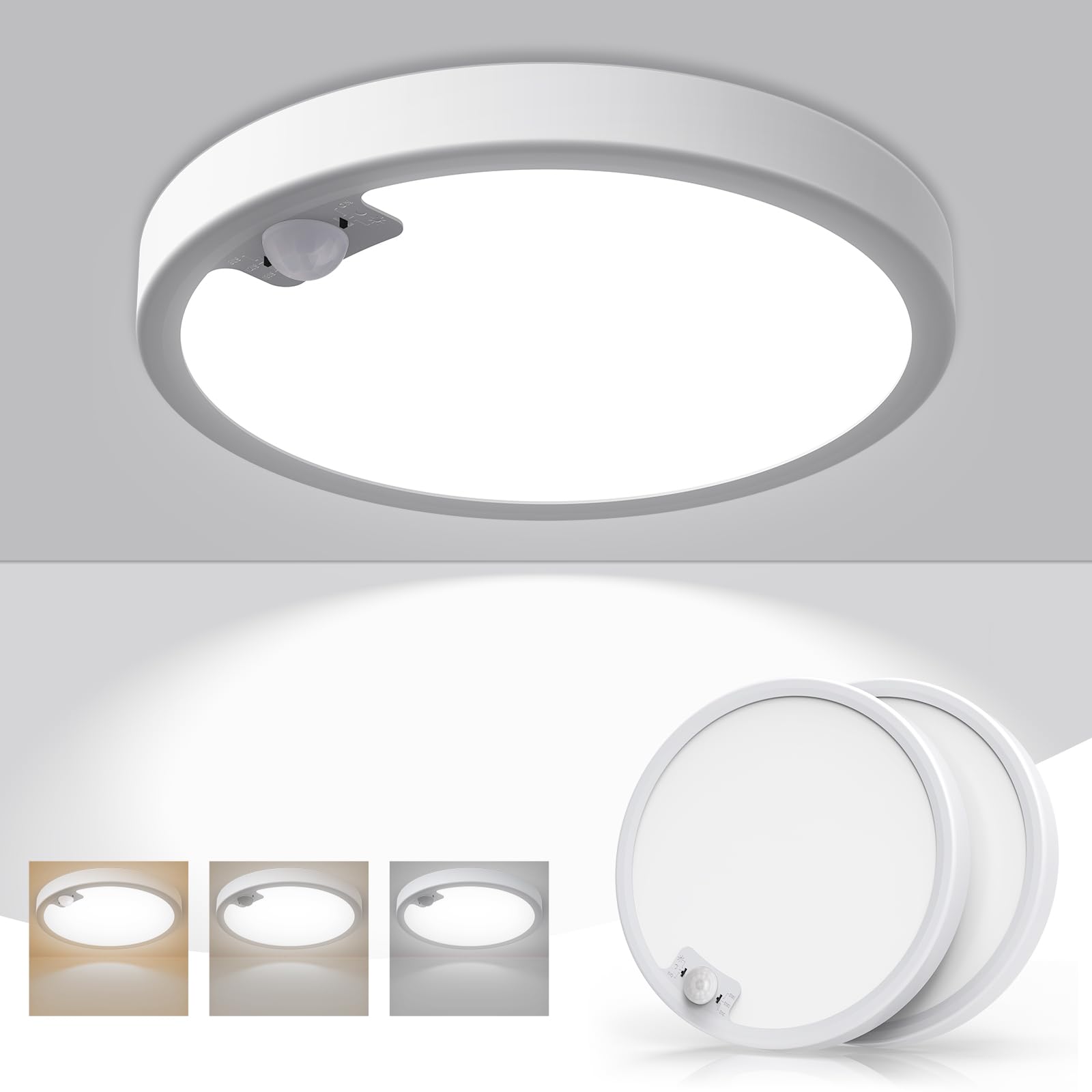 2 Pack Motion Sensor Ceiling Light Indoor, Closet Lights Motion Sensored 18W/1500Lm,Motion Activated Led Flush Mount Ceiling Lig