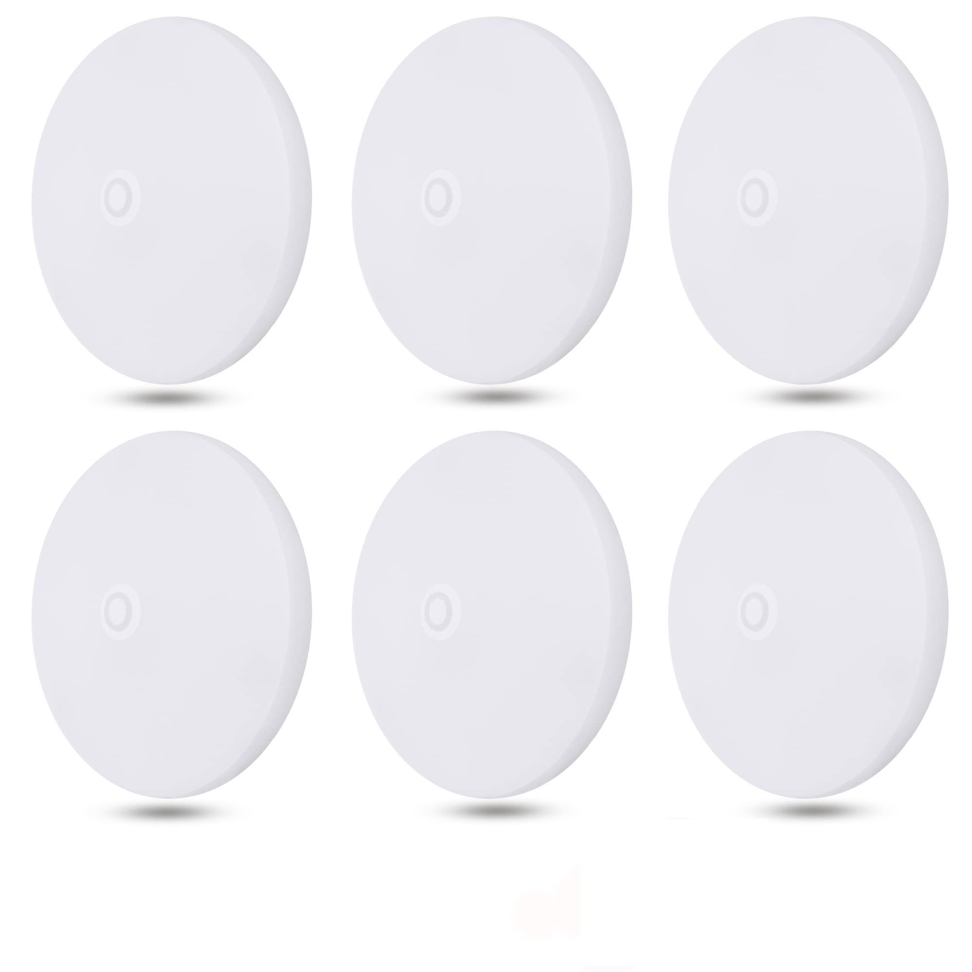 Facon LED RV Puck Light, 4.5 Inch, Super Slim, 4000K Cool White, 6-Pack, Surface Mount, Aluminum, Model SY-SM45-SW-