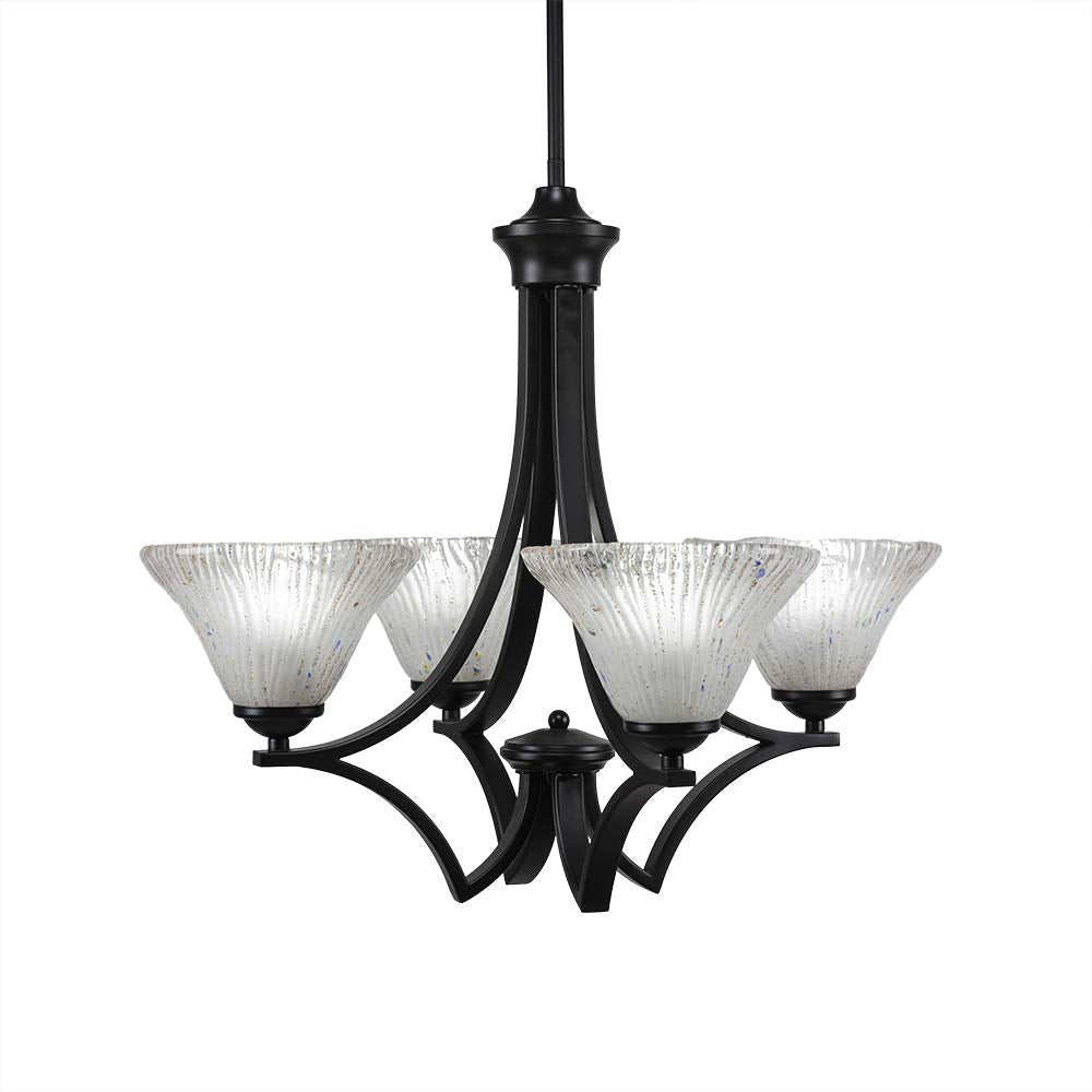 Toltec Lighting Zilo 4 Light Chandelier in Matte Black (564-MB-751)