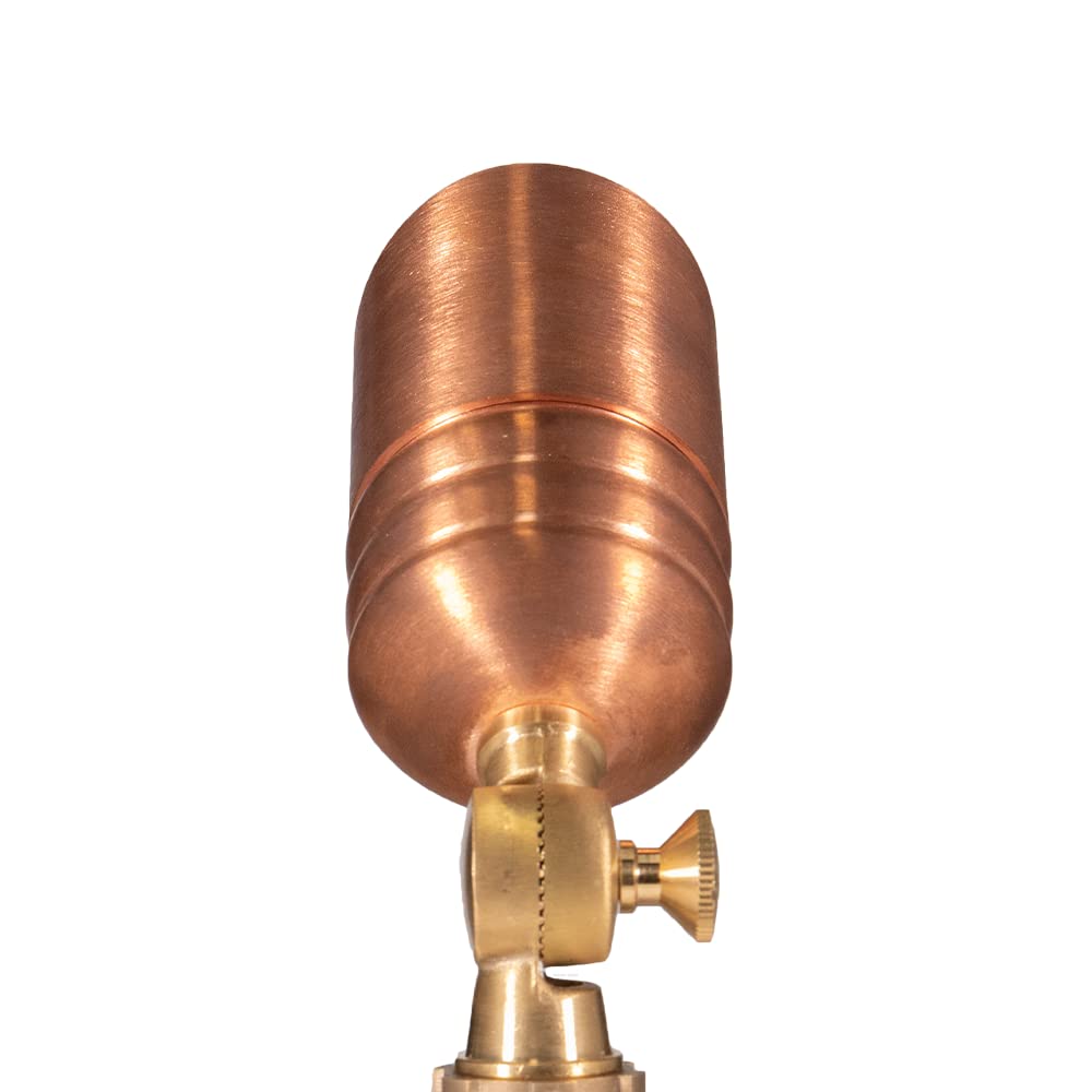 VOLT Mini Spotlight - 12V Copper Outdoor Light with 5W 2700K LED Bulb, 400 Lumen for Landscape Lighting