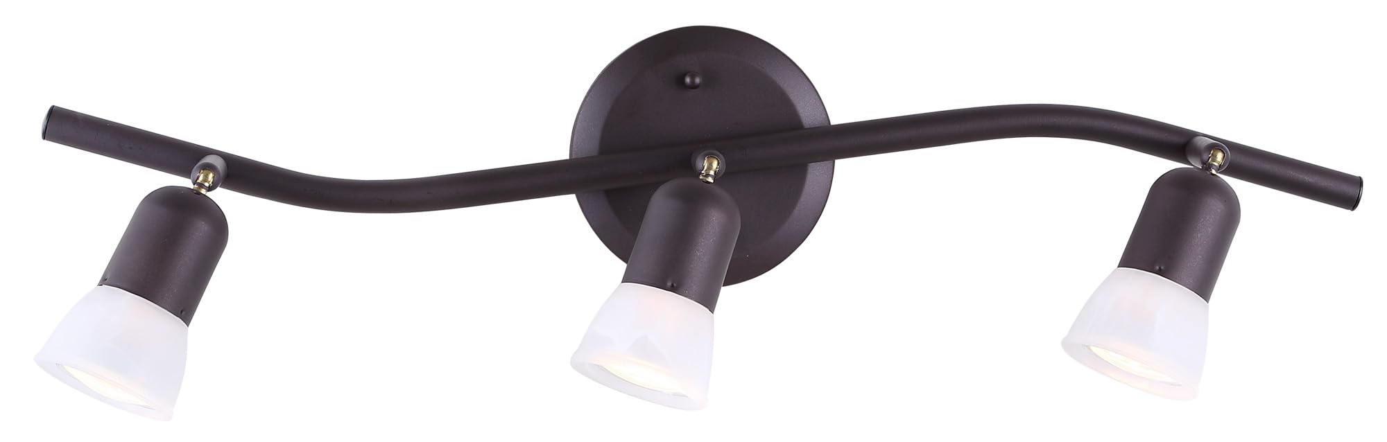 James 3-Light Track Lighting, Oil Rubbed Bronze, Adjustable Alabaster Glass Shades, 50W G10 Compatible, 23 Inch Wide, Modern Ind